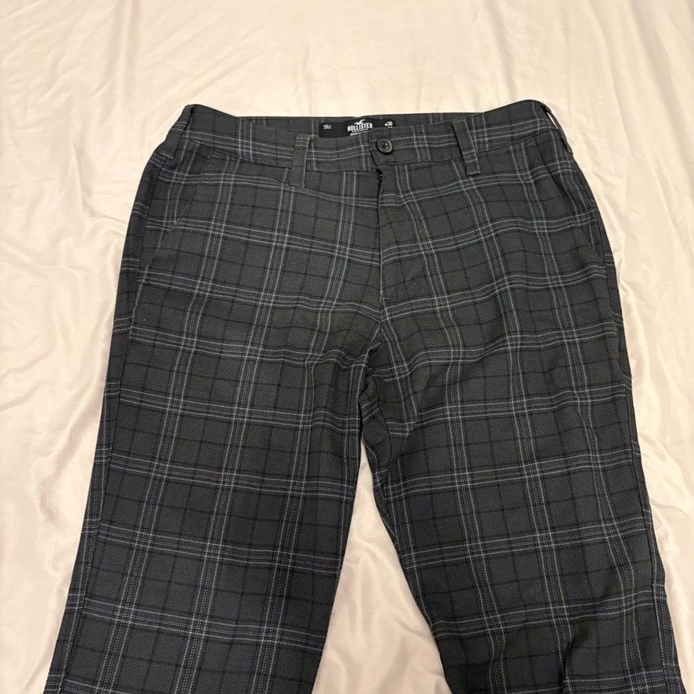 Hollister Black Plaid Slacks